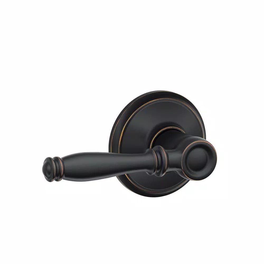 Schlage Birmingham Aged Bronze Passage Door Lever for Hall and Closet Doors