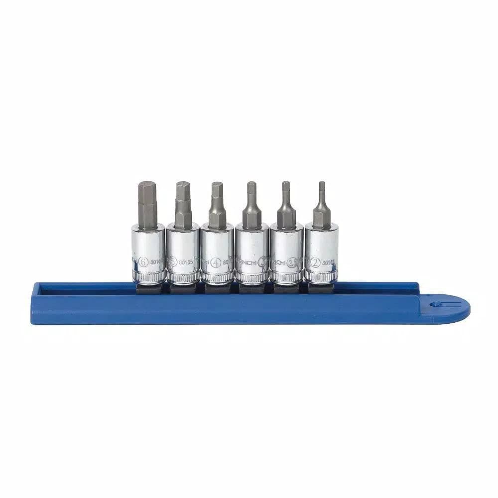 GearWrench 1/4 in. Drive Metric Hex Bit Socket Set, 6-Piece