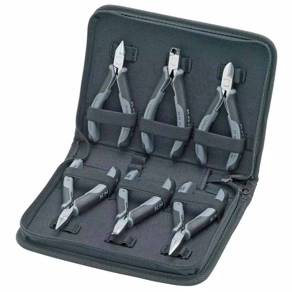 KNIPEX 6-Piece ESD Electronic Pliers Set with Zippered Case