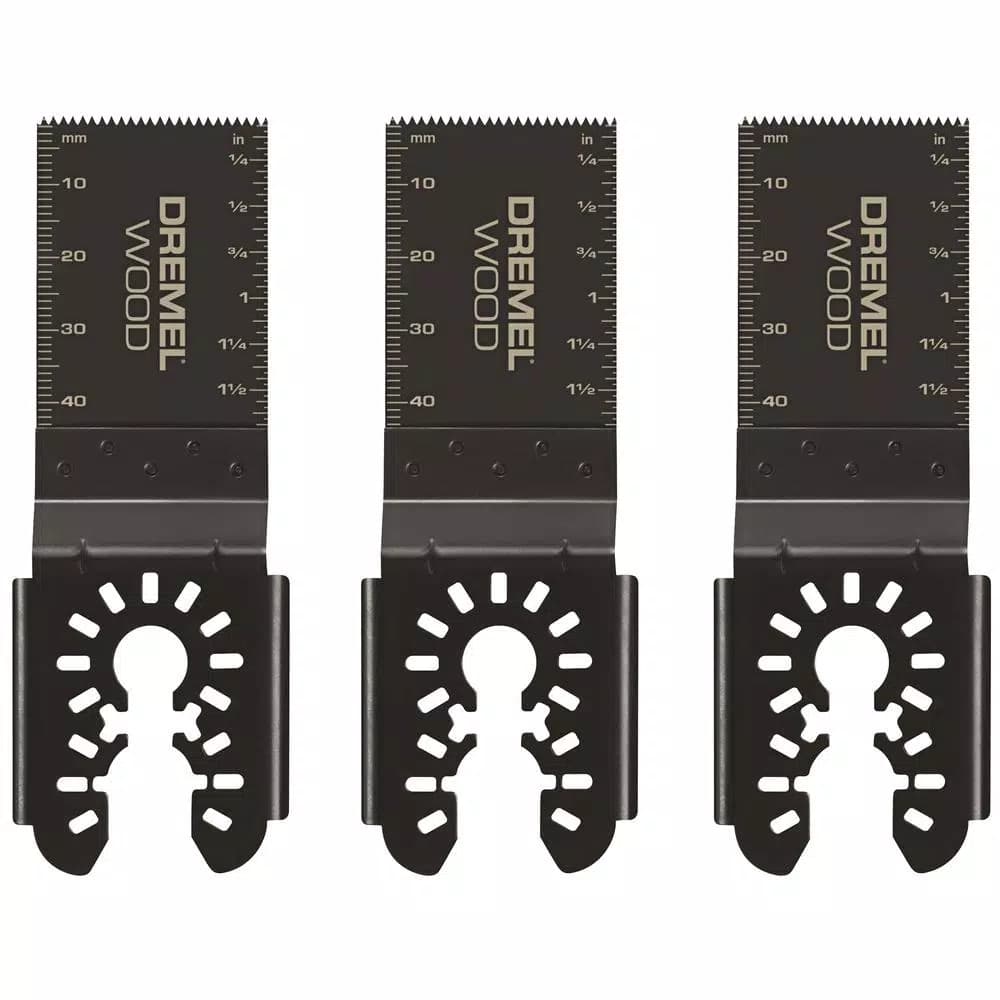 Dremel Multi-Max 1-1/4 in. Universal Wood Flush Cut Oscillating Tool Blades, 3-Pack