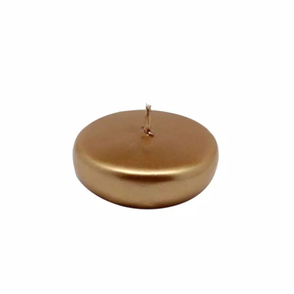 Zest Candle Metallic Bronze Gold Floating Candles, 2-1/4 in. Diameter (24-Pack)