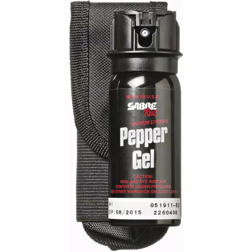 Sabre Tactical Pepper Gel with Flip Top Cap and Belt Holster