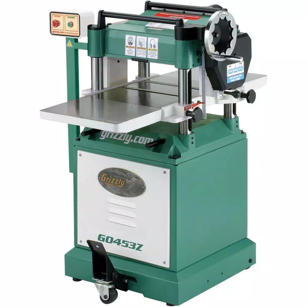 Grizzly Industrial 15 in. 3 HP Corded Planer with 4-Row Spiral Cutterhead and German Carbide Inserts