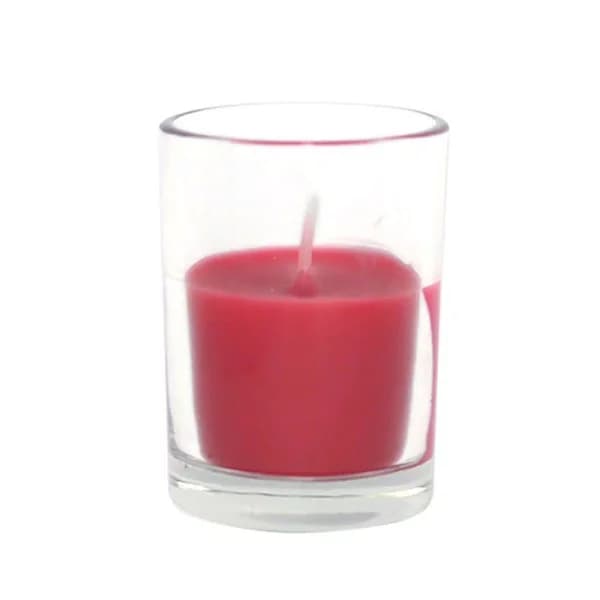 Zest Candle Red Round Glass Votive Candles, 2 in. x 2.5 in. (12-Pack)