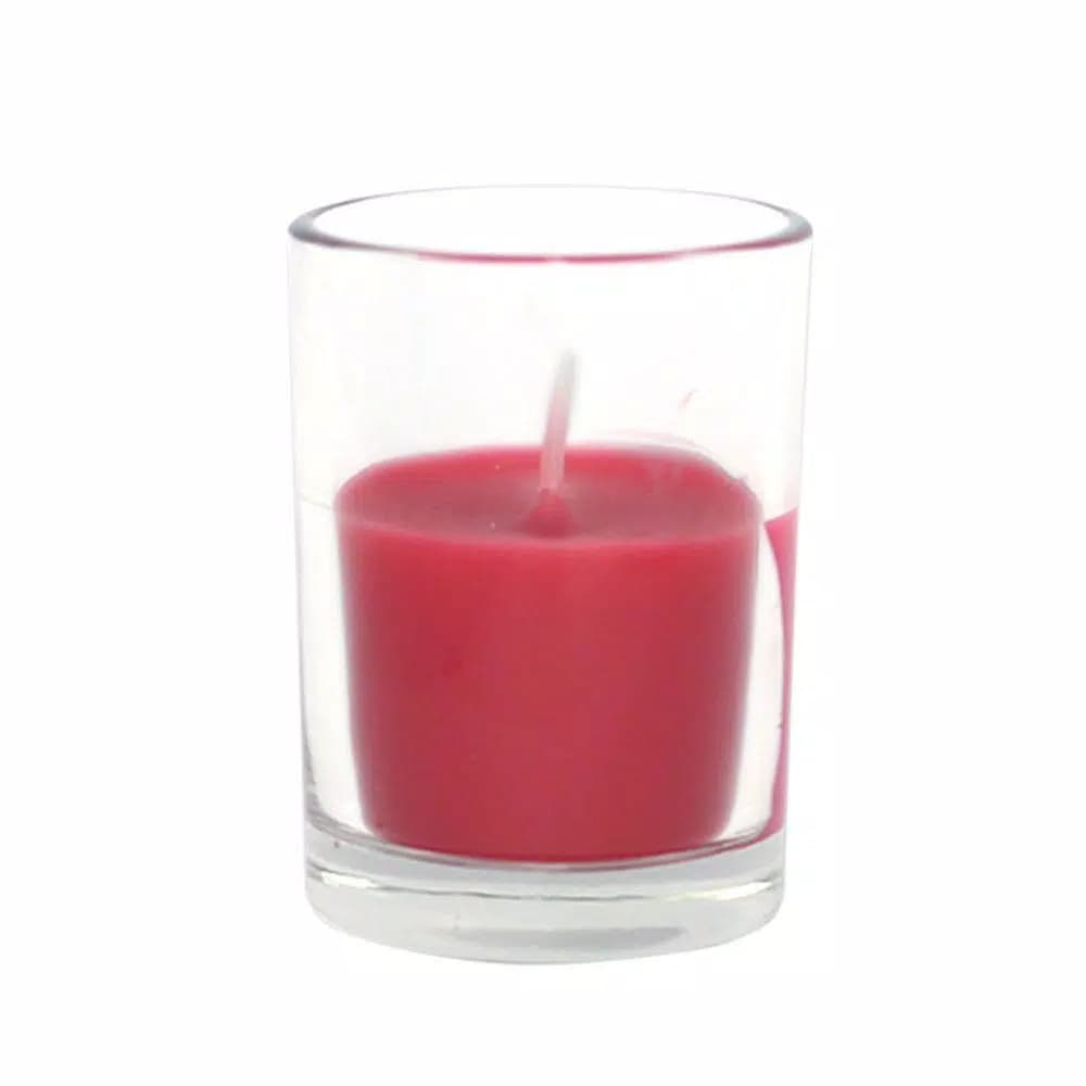 Zest Candle Red Round Glass Votive Candles, 2 in. x 2.5 in. (12-Pack)