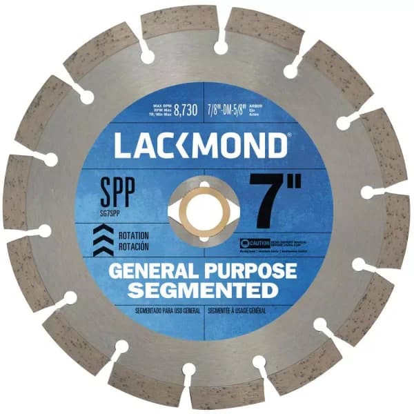 Lackmond 7 in. Segmented Rim Diamond Blade for Concrete, Brick, and Masonry