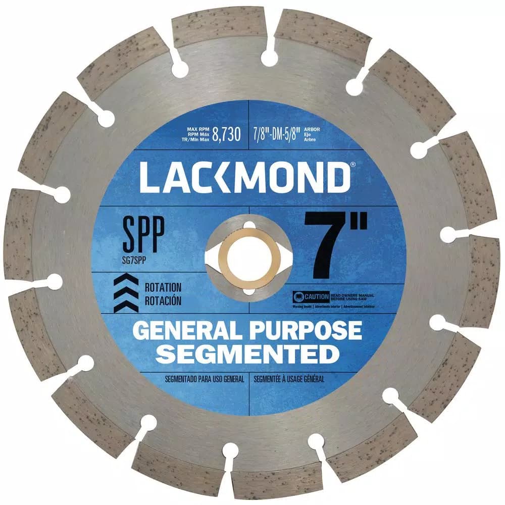 Lackmond 7 in. Segmented Rim Diamond Blade for Concrete, Brick, and Masonry
