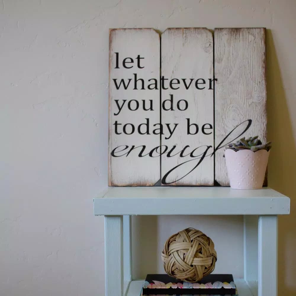 Unbranded Let Whatever You Do Today 16 in. x 16 in. Wood Wall Art Rustic Sign