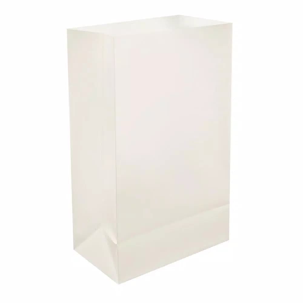 LUMABASE Luminaria White Plastic Walkway Bags, 3.5 in. x 10 in., 100-Pack