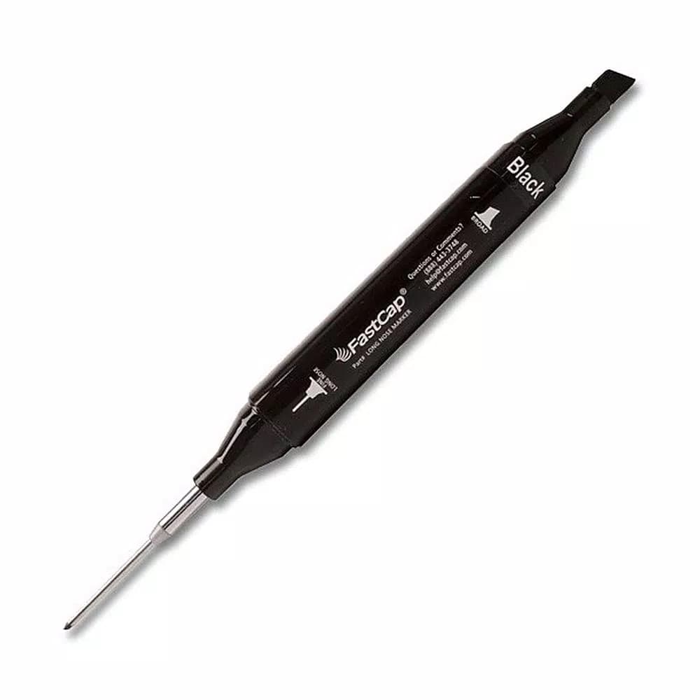 Fastcap Fast Cap Long Nose Pattern Marker, Black Permanent Waterproof Dual-Tip Marker