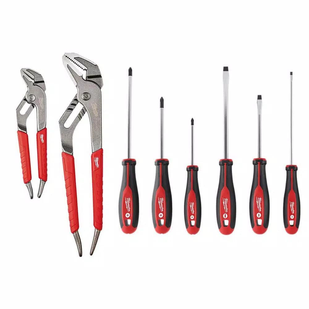 Milwaukee 8-Piece Screwdriver and Pliers Hand Tool Set with Comfort Grips