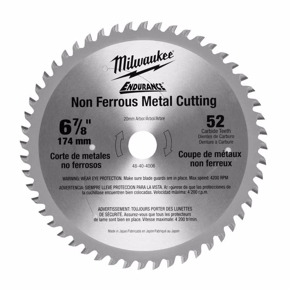 Milwaukee MetalTech 6-7/8 in. 52-Teeth Non-Ferrous Metal Cutting Circular Saw Blade