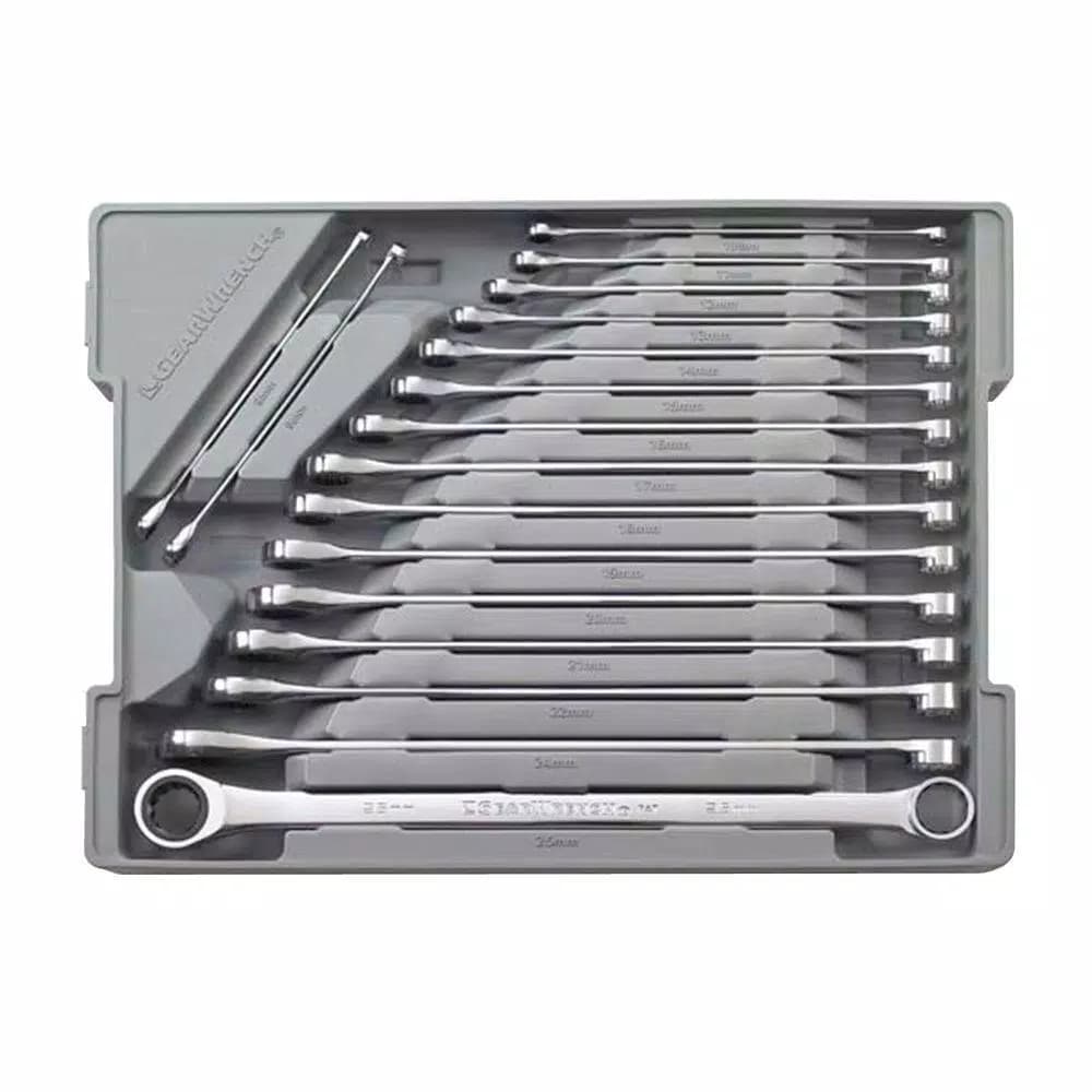 GEARWRENCH GearBox 17-Piece Metric Ratcheting Wrench Set, Double Box End Alloy Steel