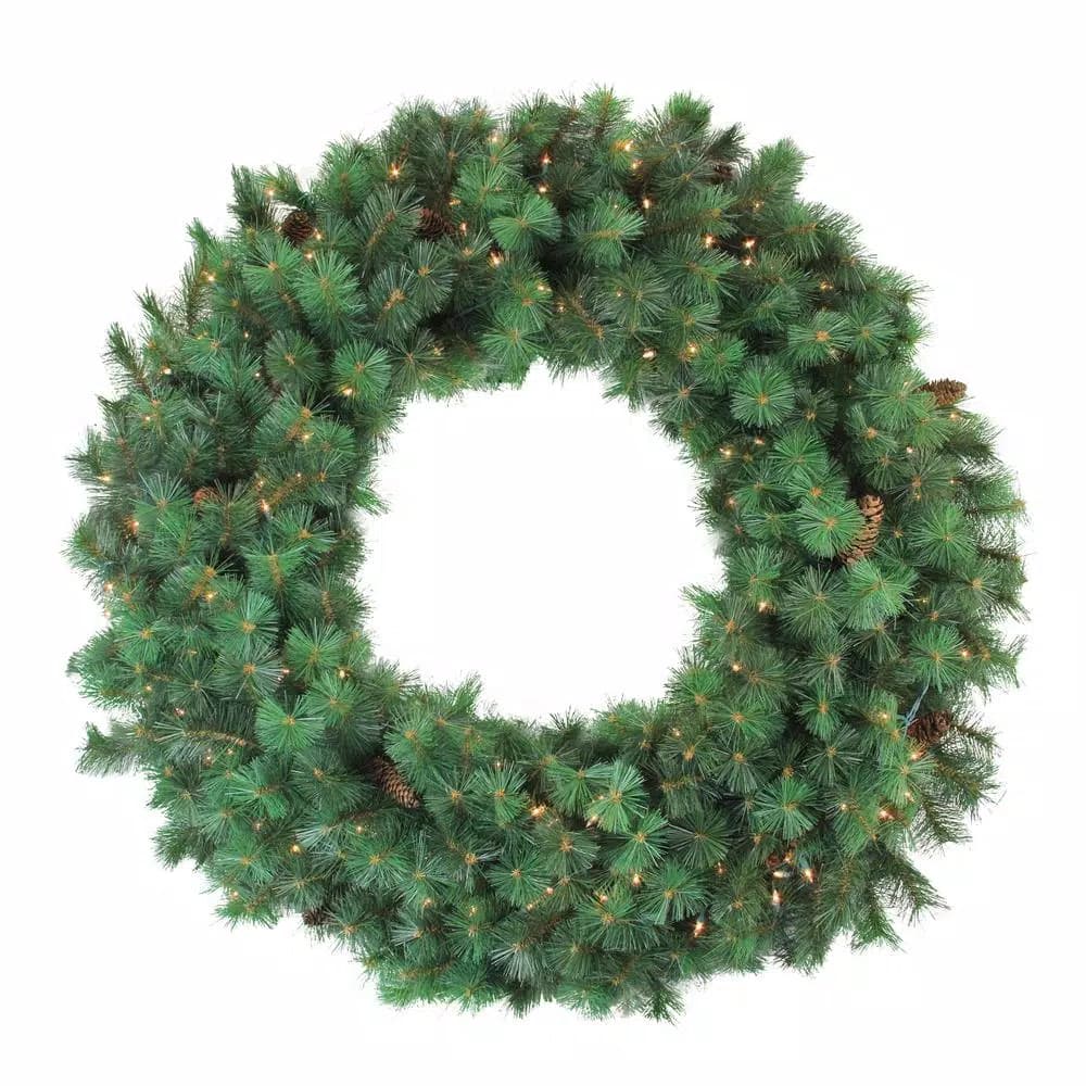 Northlight 48 in. Pre-Lit Royal Oregon Pine Artificial Christmas Wreath with Clear Mini Lights