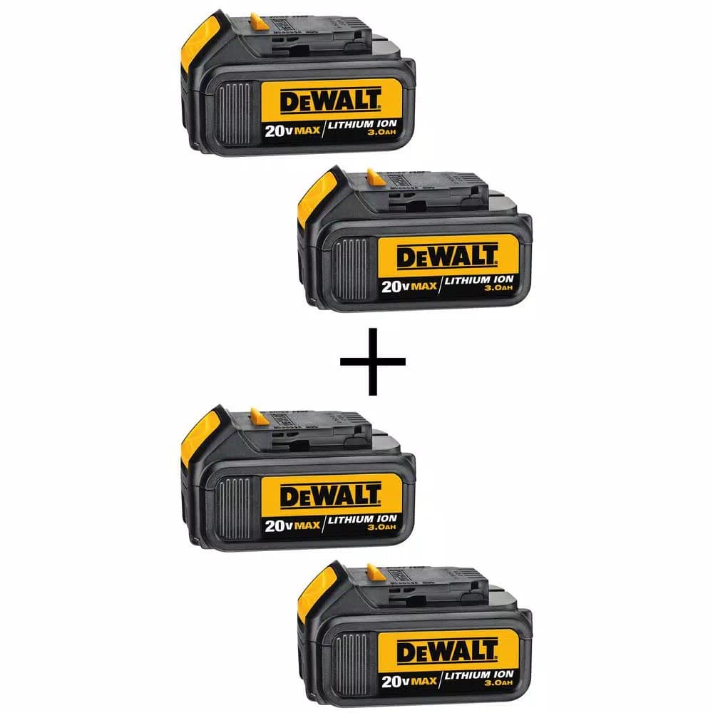 DEWALT 20V MAX 3.0Ah Lithium-Ion Battery Pack, 4-Pack