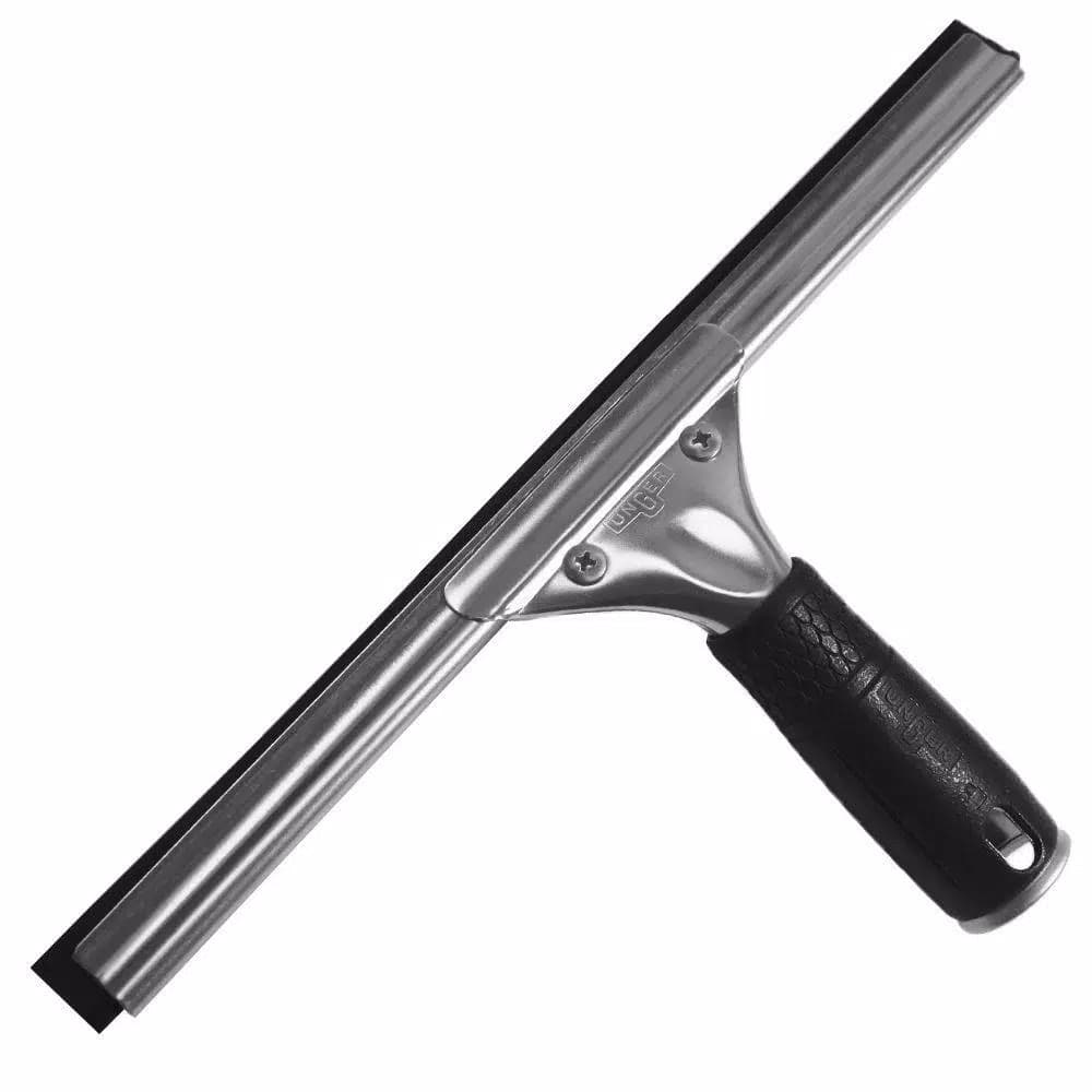 Unger PRO 12 in. Window Squeegee with Rubber Grip and Extra Blade