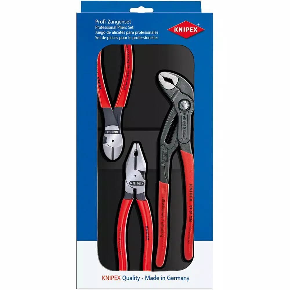 KNIPEX 3-Piece Universal Pliers Set Power Pack - Made in Germany