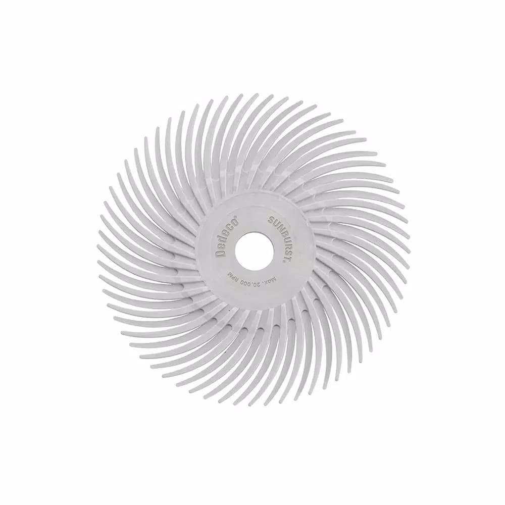 Dedeco Sunburst 3 in. Radial Discs 120-Grit 3/8 in. Arbor Medium Thermoplastic Cleaning and Polishing Tool (12-Pack)