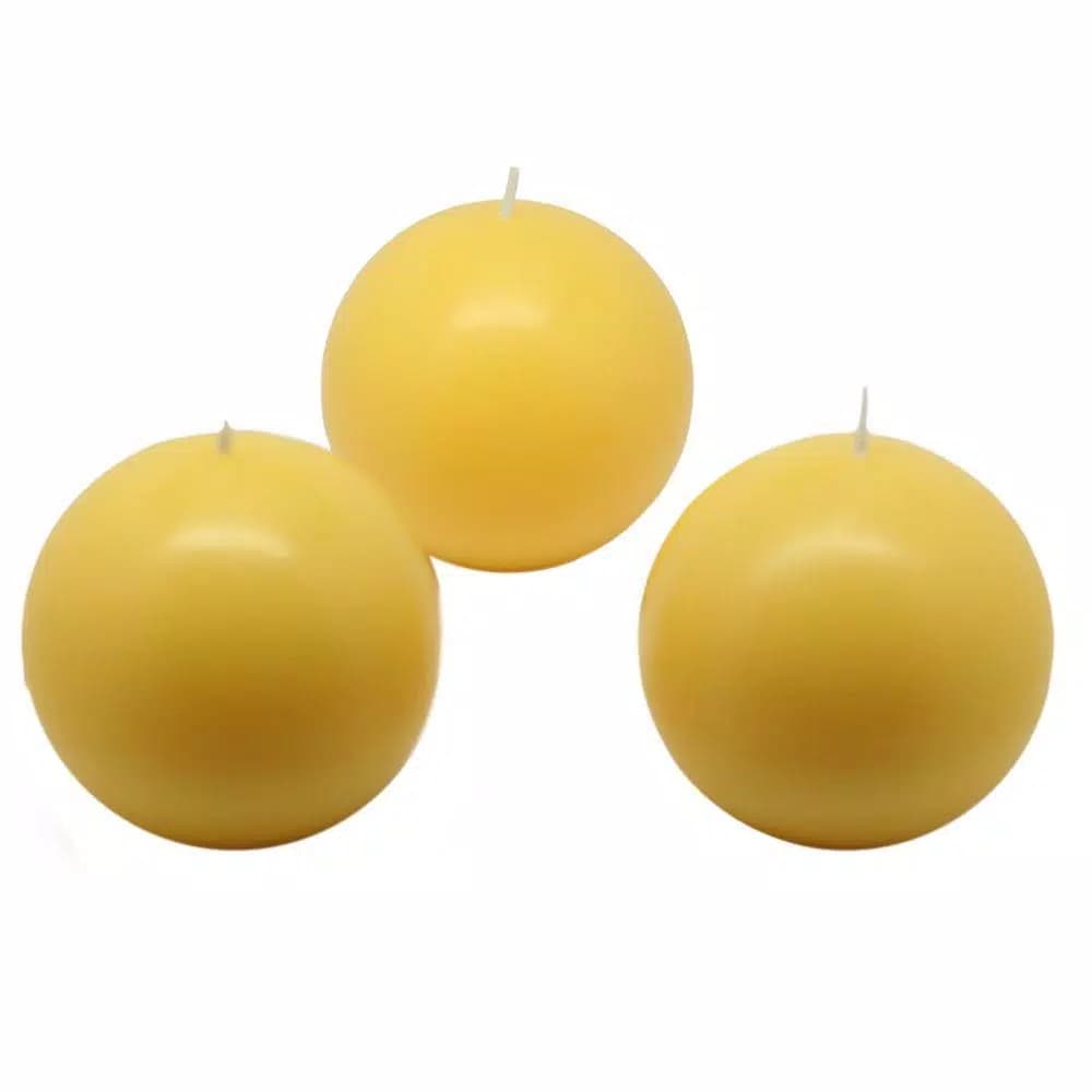 Zest Candle Biedermann and Sons 3 in. Yellow Ball Candles, 6-Box Pack
