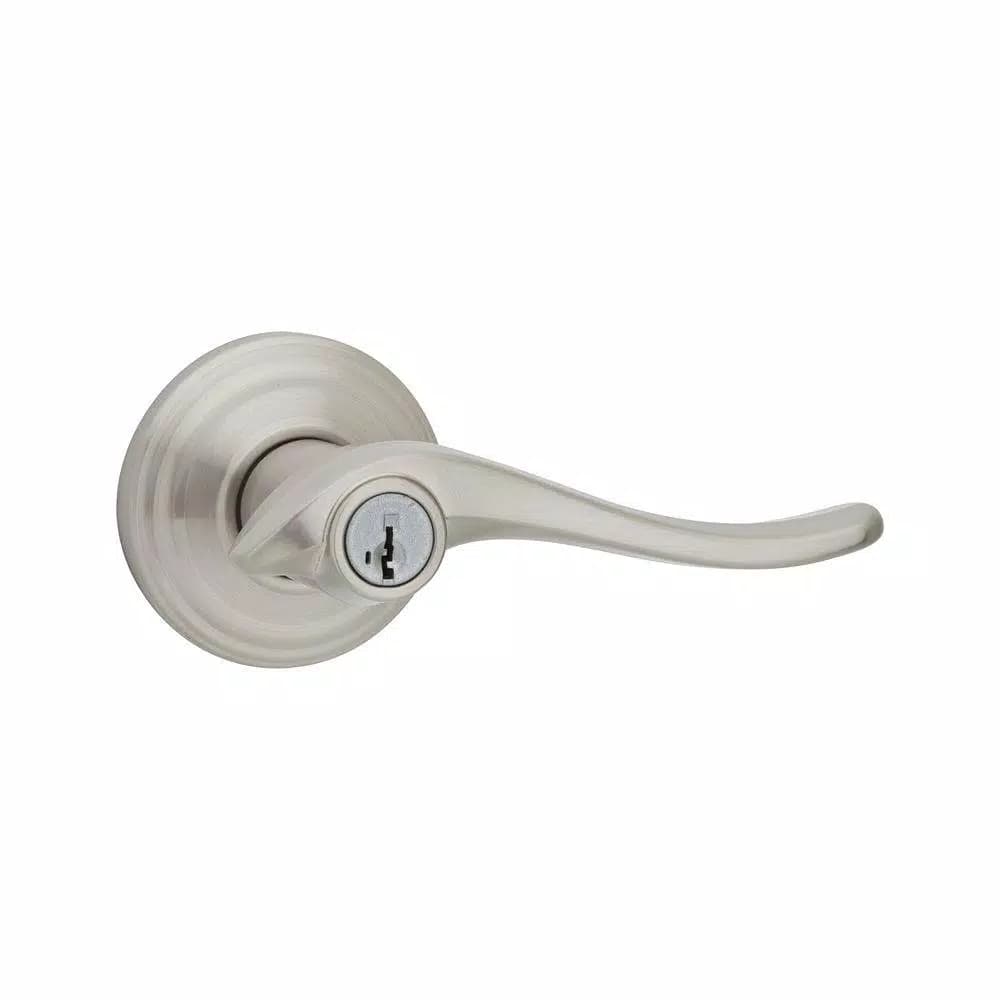 Kwikset Avalon Satin Nickel Entry Door Lever with SmartKey Security