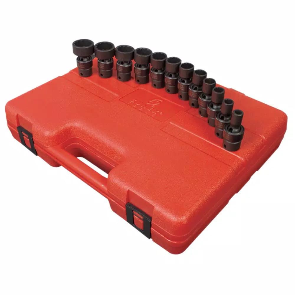 SUNEX TOOLS Sunex 3690 3/8 in. Drive 12-Point SAE Universal Impact Socket Set, 12-Piece