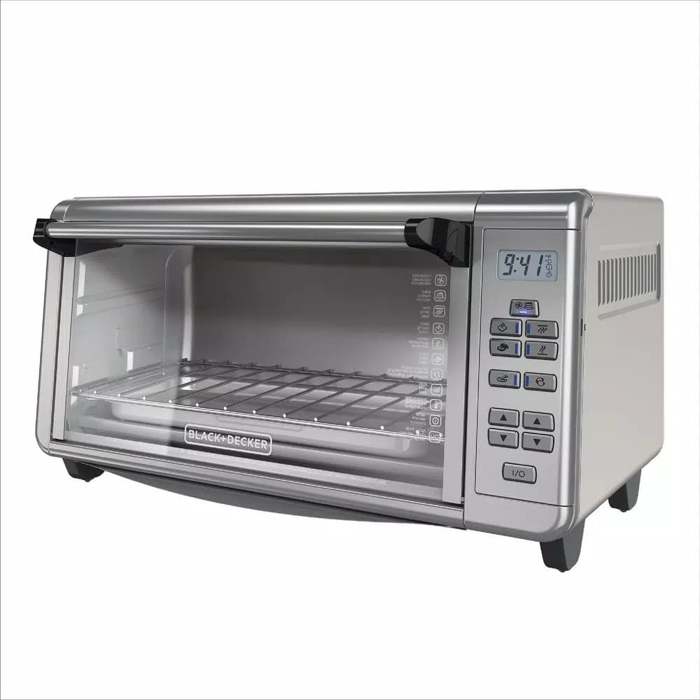 BLACK+DECKER 1550W Extra-Wide Digital Convection Toaster Oven, 8-Slice, Stainless Steel