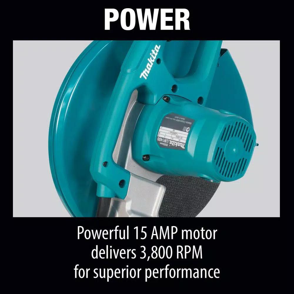 Makita 14 in. Cut-Off Saw, 15 Amp, 3800 rpm, LW1401 Metal Cutting Chop Saw