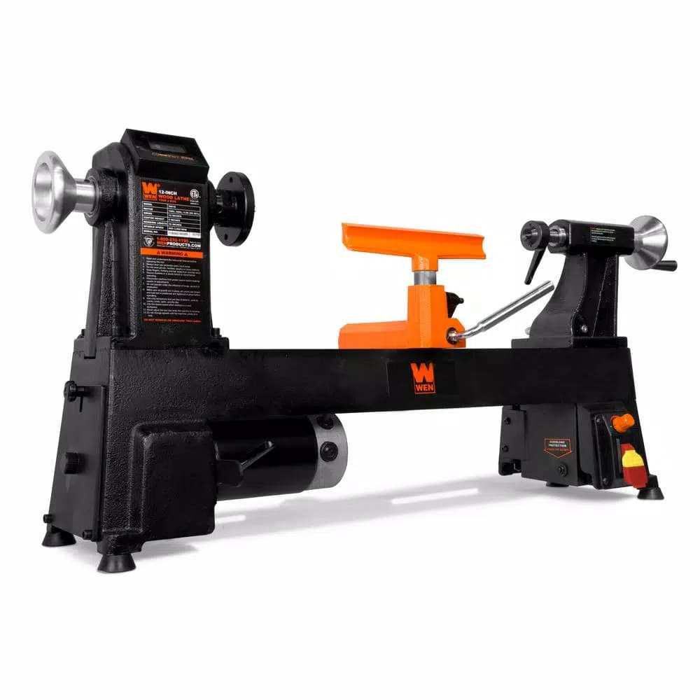 WEN 12 in. x 18 in. Variable Speed Wood Lathe, 4.5 Amp, Cast Iron