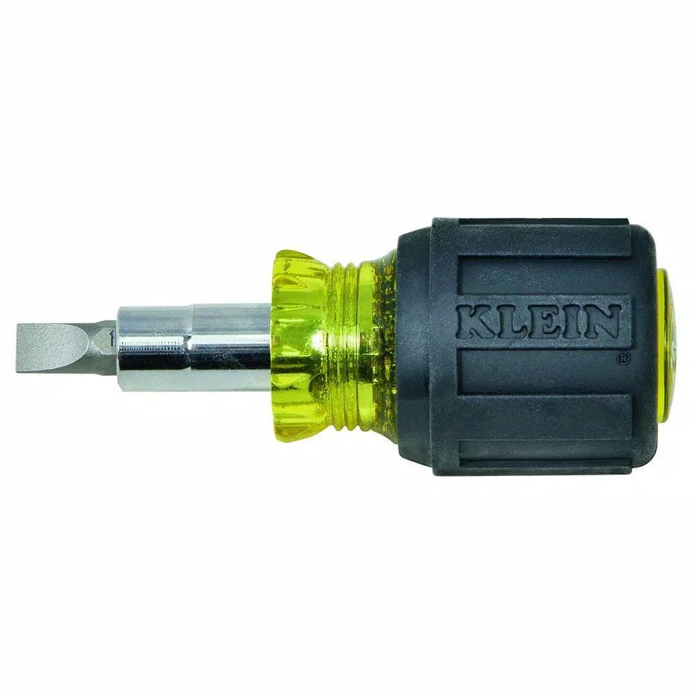 Klein Tools Stubby Multi-Bit Screwdriver and Nut Driver with Cushion Grip Handle