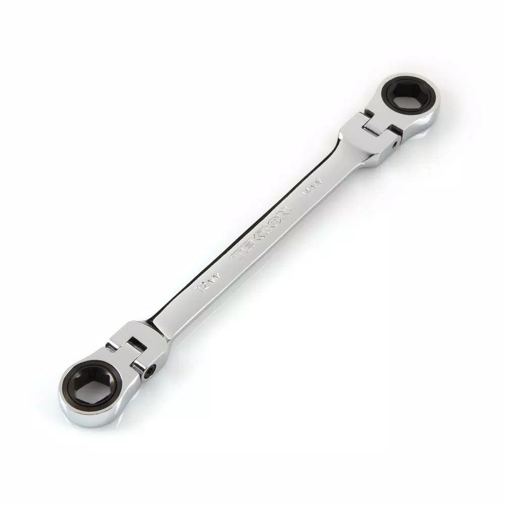 TEKTON 12 mm x 14 mm Flex-Head Ratcheting Box End Wrench