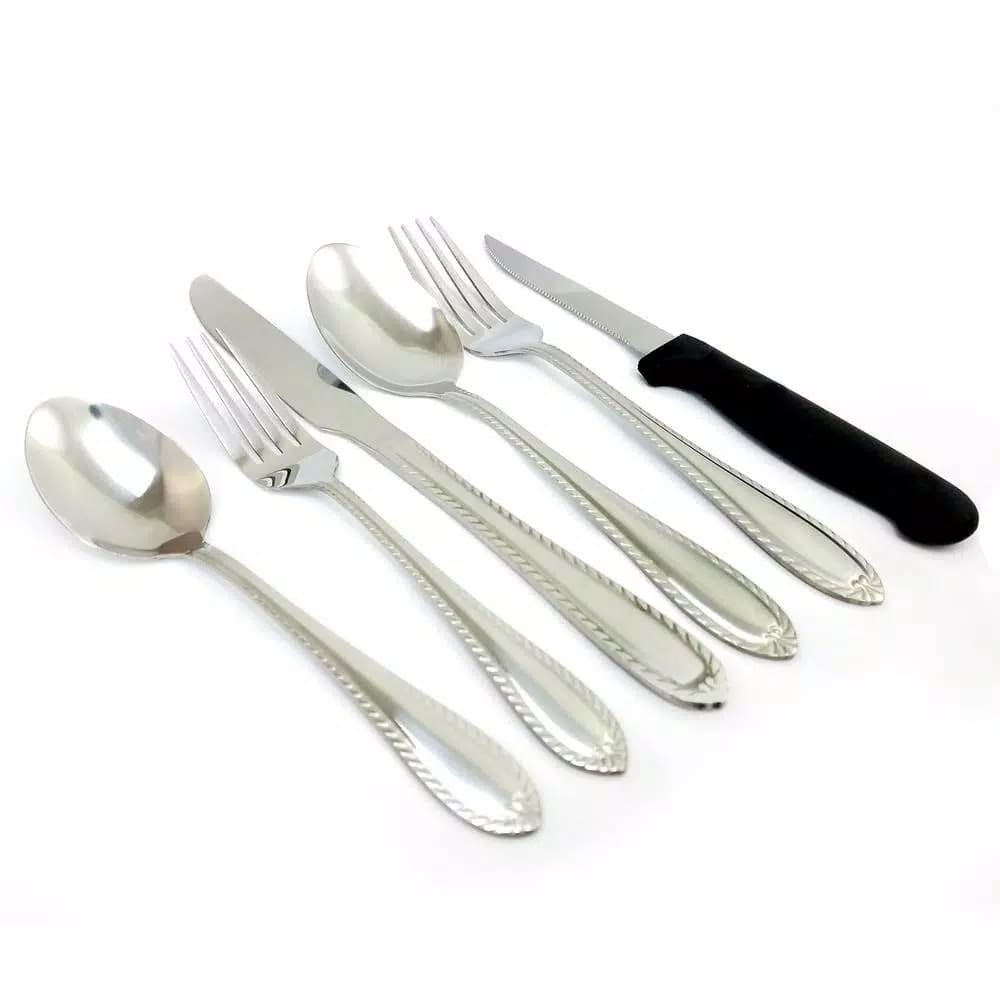 Gibson Home Wilmington Plus 55-Piece Stainless Steel Flatware Set, Service for 8