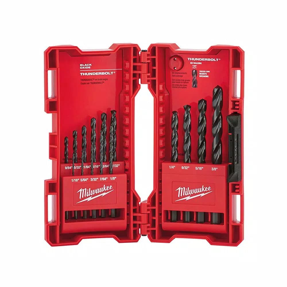 Milwaukee Thunderbolt Black Oxide Twist Drill Bit Set, 15-Piece