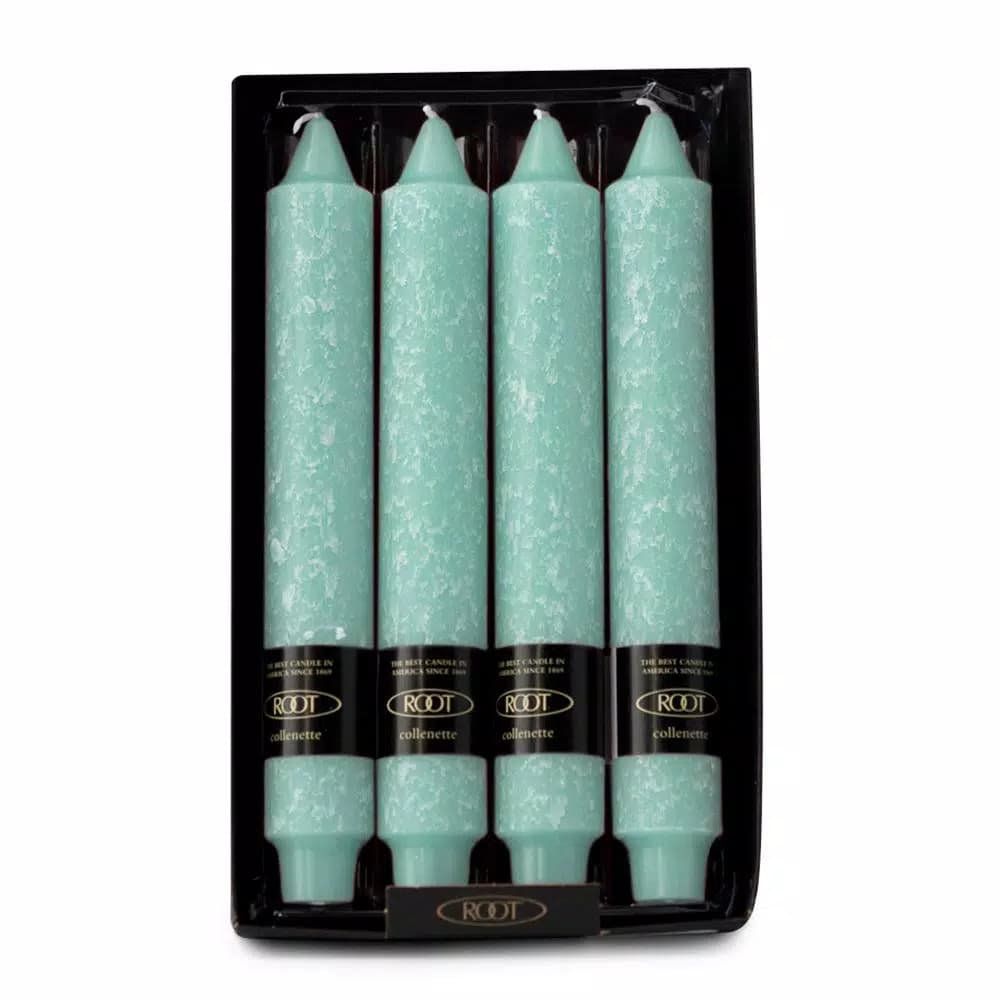 ROOT CANDLES A.I. Root 9 in. Timberline Collenette Sky Blue Taper Candles, Box of 4