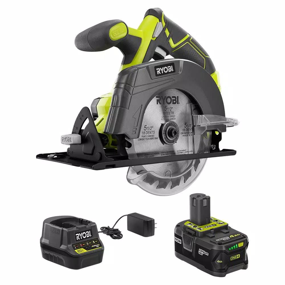 RYOBI 18V ONE+ 5-1/2 in. Cordless Circular Saw Kit with 4.0 Ah Battery and Charger