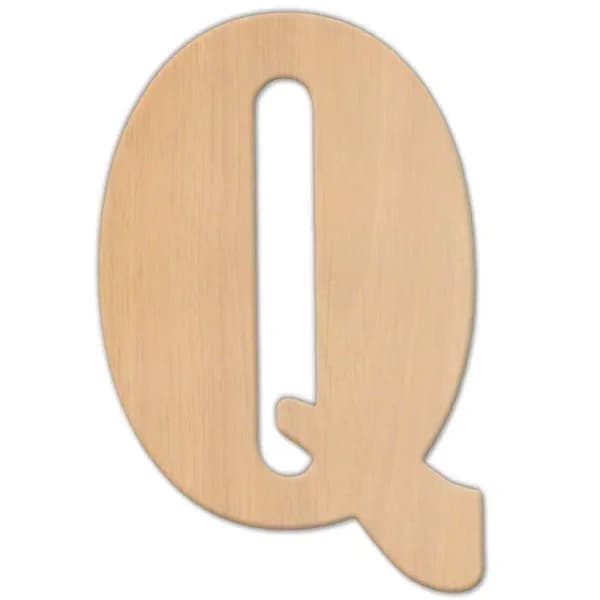 Jeff McWilliams Designs 23 in. Oversized Unfinished Wood Letter Q - Industrial Style Wall Decor