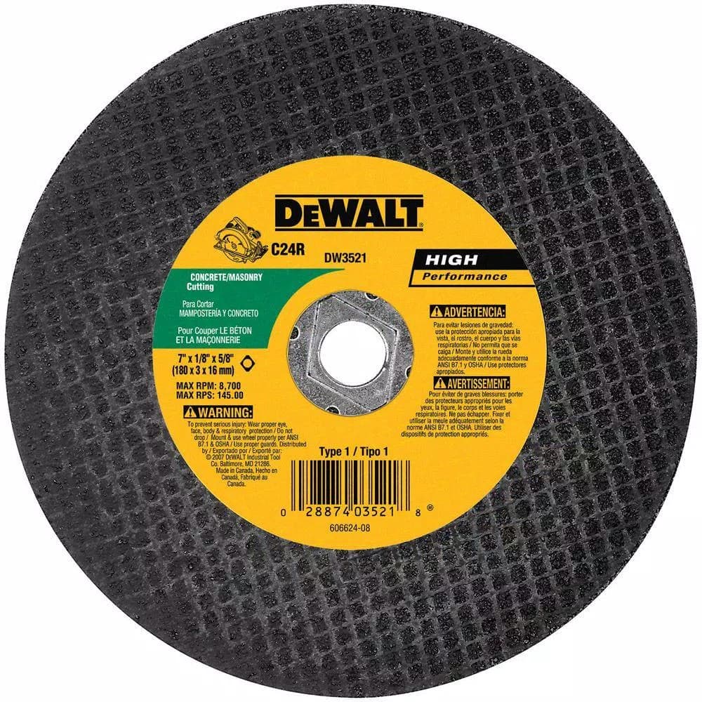 DEWALT 7 in. Masonry Abrasive Circular Saw Blade, 1/8 in. Width