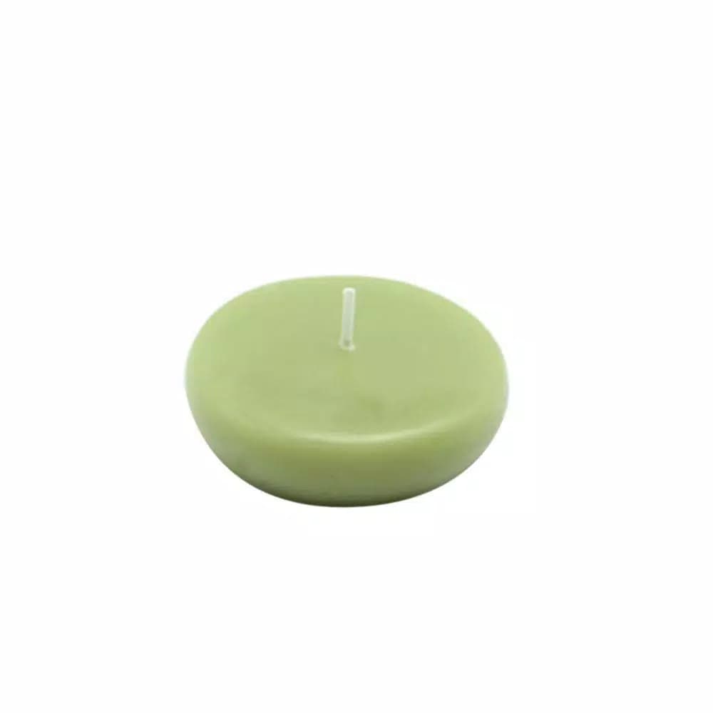Zest Candle Sage Green Floating Candles, 2.25 in. Diameter (Box of 24)