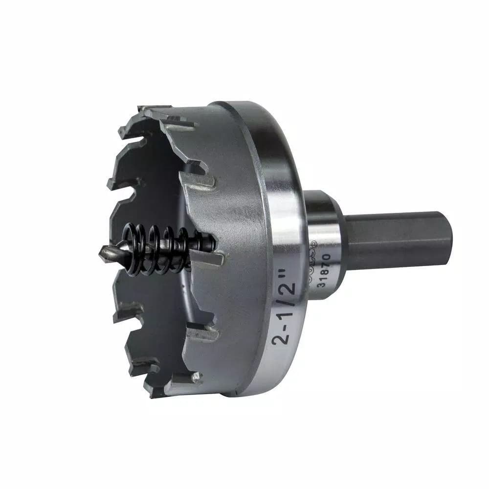Klein Tools 2-1/2 in. Carbide Hole Cutter with Arbor, Multi-Purpose Hole Saw for Stainless Steel and Metal