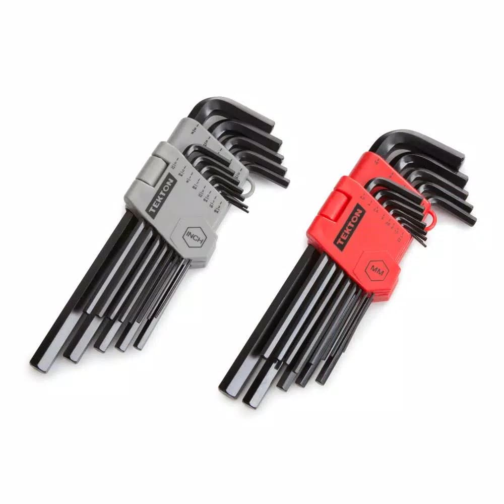 TEKTON 26-Piece Long Arm Hex Key Wrench Set, Inch and Metric