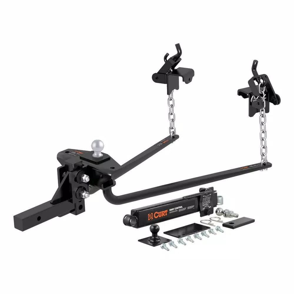 CURT Round Bar Weight Distribution Hitch Kit, 10,000 - 14,000 lbs. GTW, 31-5/8" Bars