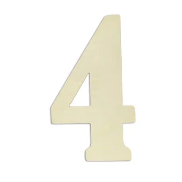 Jeff McWilliams Designs 18 in. Oversized Unfinished Wood Number 4 - Industrial Wall Decor