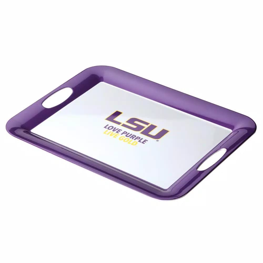 College Kitchen Collection LSU Tigers Serve 'n Score Party Platter, 16 x 12.5 Inch, Purple