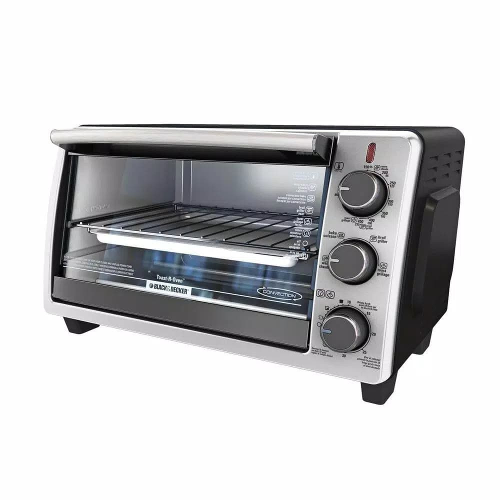 BLACK+DECKER 6-Slice Convection Toaster Oven with Bake, Broil, and Toast Functions - Black