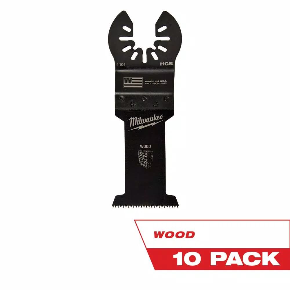 Milwaukee 1-3/8 in. High Carbon Steel Universal Fit Wood Oscillating Multi-Tool Blade, 10-Pack
