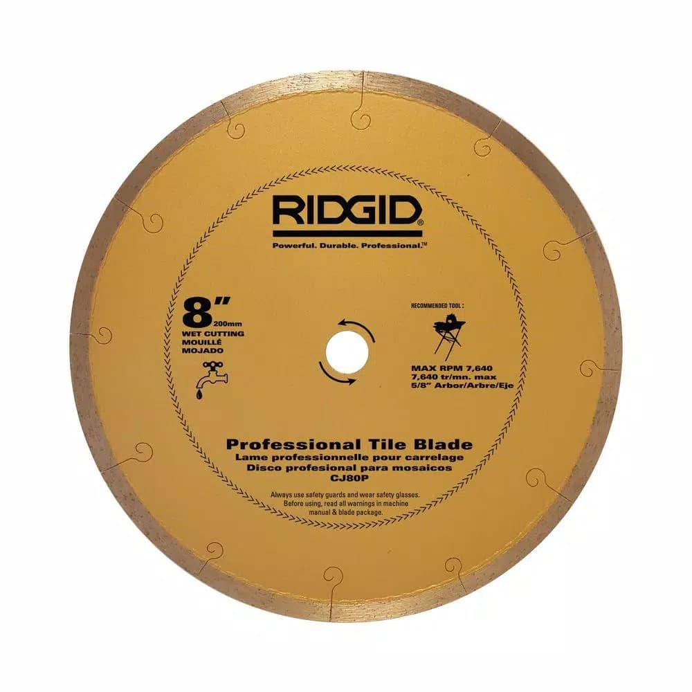 RIDGID 8 in. Premium Tile Diamond Blade for Wet Tile Saws