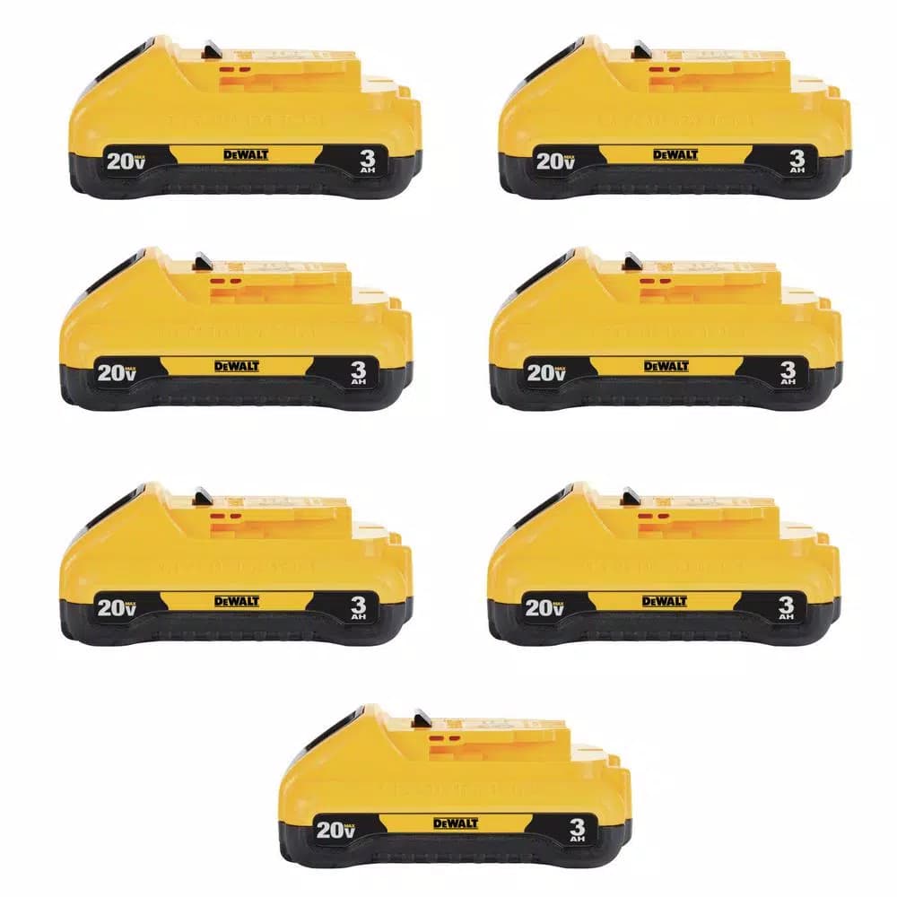 DEWALT 20V MAX 3.0Ah Compact Lithium-Ion Battery Pack, 7-Pack (DCB230)