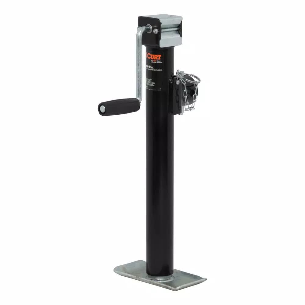 CURT Pipe-Mount Swivel Trailer Jack with Side Handle, 2,000 lbs. Capacity, 15 in. Travel