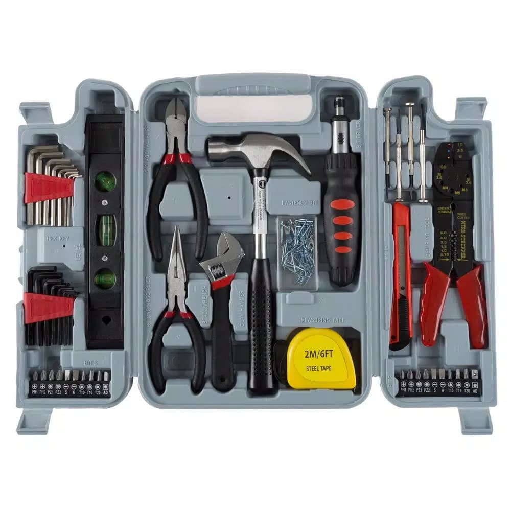 Stalwart 130-Piece Hand Tool Set with Compact Carrying Case