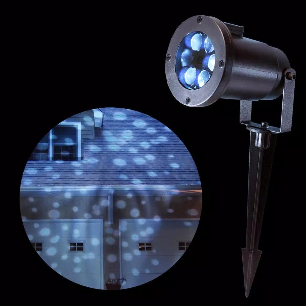 LUMABASE White Dots LED Projector Light - Rotating Confetti Effect for Indoor and Outdoor Use