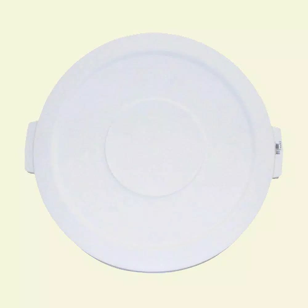 Carlisle Bronco 55 Gallon White Round Trash Can Lid, Heavy Duty (2-Pack)